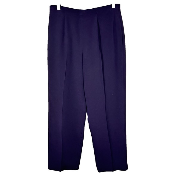 Dana Buchman Pants - Dana Buchman Petite Pants 100% Silk Purple Trousers Lined 14P High Rise